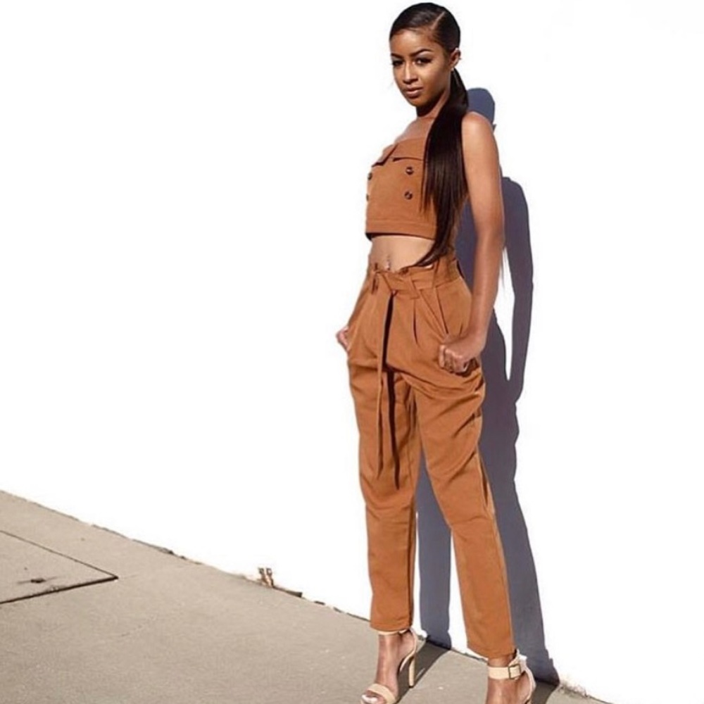 Tan Pants Set